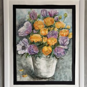 #0019 anemonen lila und orange  / anemones purple and orange