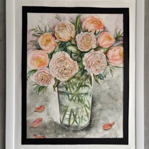 #0017 aquarell rosen lachsfarben  / watercolor roses salmon