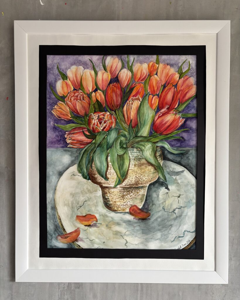 #0018 tulpen orange in vase