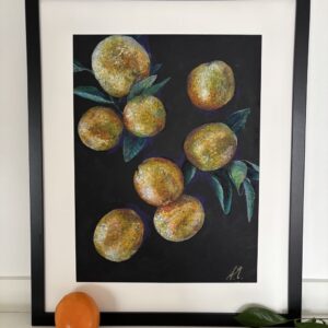 #0147 orangen mit pastell-ölkreiden / oranges with oil pastels