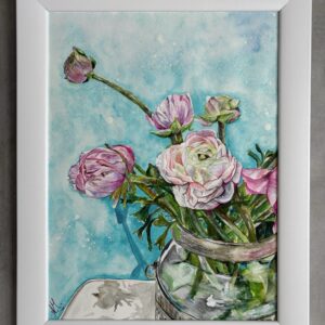 #0078 aquarellierte ranunkel / ranunculus watercolored