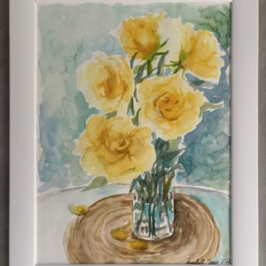 #0135 aquarellierte gelbe rosen / watercolored yellow roses