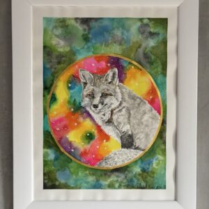 #0105 fuchs in verschiedenen grautönen / fox in various shades of gray