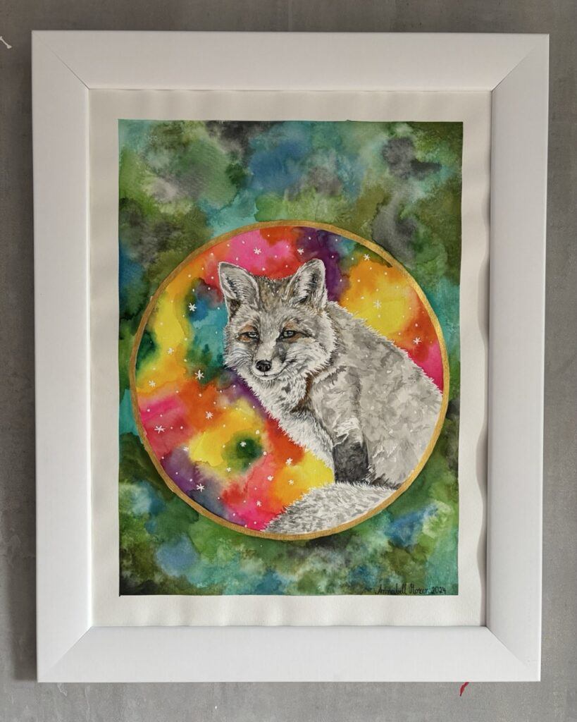 #0105 fox in various shades of gray