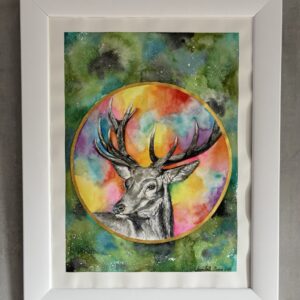 #0102 hirsch in grautönen / deer in shades of gray