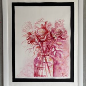 #0111 geburtstagsstrauß III rosen in pink / birthday bouquet III roses in pink