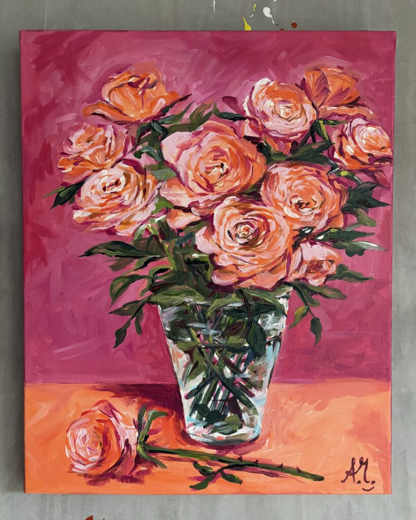#0055 strauß mit orangenen rosen