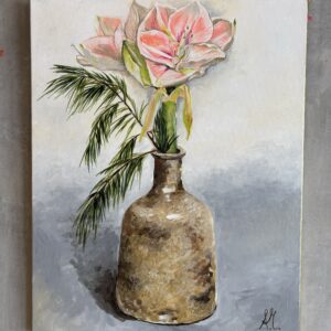 #0129 weiße amaryllis in vase  / white amaryllis in vase