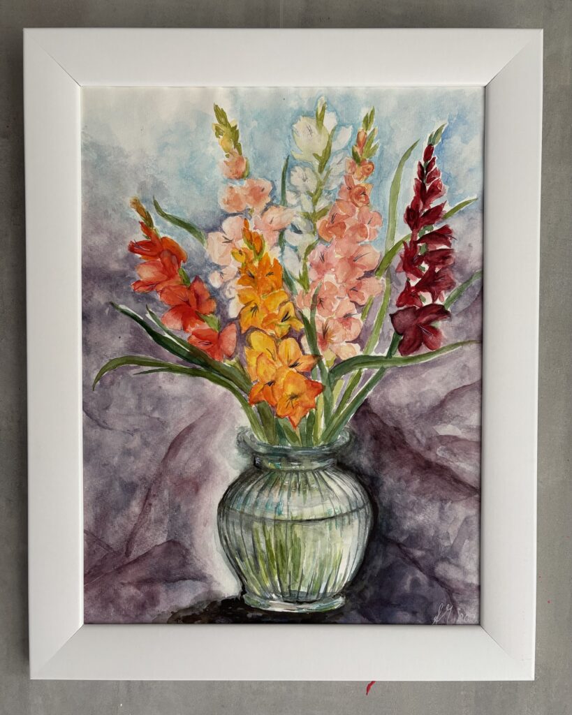 #0134 aquarellierte gladiolen